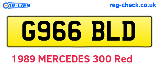 G966BLD are the vehicle registration plates.