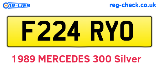F224RYO are the vehicle registration plates.