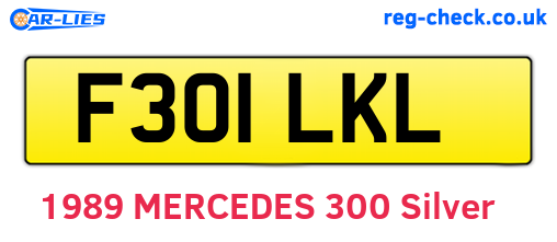 F301LKL are the vehicle registration plates.