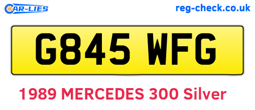 G845WFG are the vehicle registration plates.