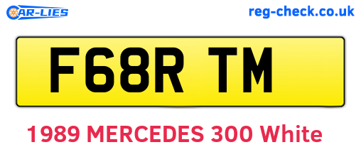 F68RTM are the vehicle registration plates.