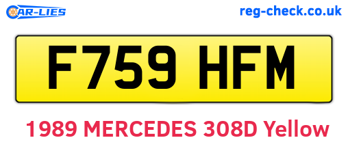F759HFM are the vehicle registration plates.