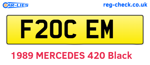 F20CEM are the vehicle registration plates.