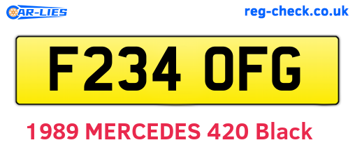 F234OFG are the vehicle registration plates.