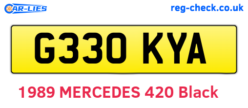 G330KYA are the vehicle registration plates.
