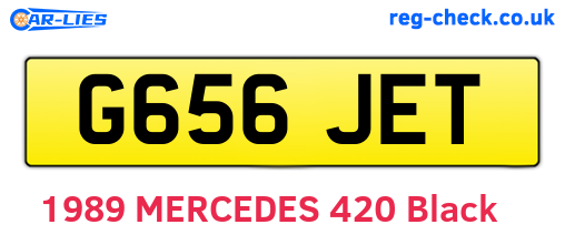 G656JET are the vehicle registration plates.