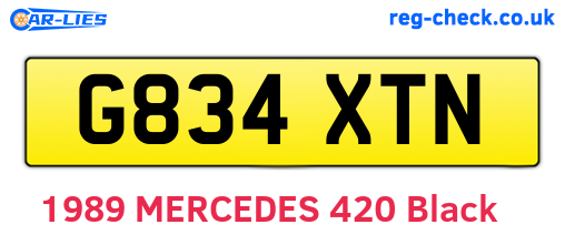 G834XTN are the vehicle registration plates.