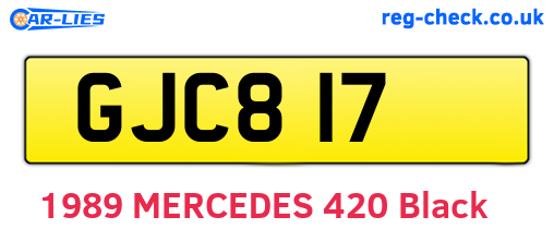GJC817 are the vehicle registration plates.