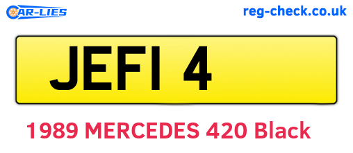 JEF14 are the vehicle registration plates.