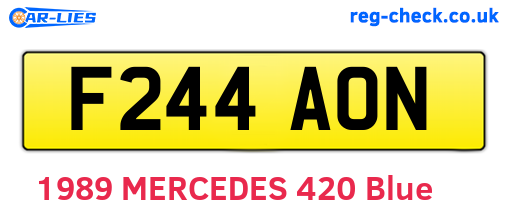 F244AON are the vehicle registration plates.