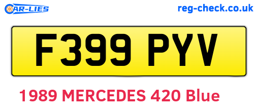 F399PYV are the vehicle registration plates.