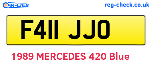 F411JJO are the vehicle registration plates.