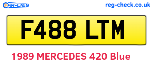 F488LTM are the vehicle registration plates.