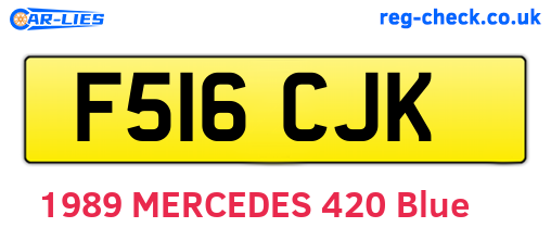 F516CJK are the vehicle registration plates.