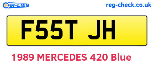 F55TJH are the vehicle registration plates.