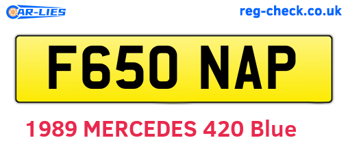 F650NAP are the vehicle registration plates.