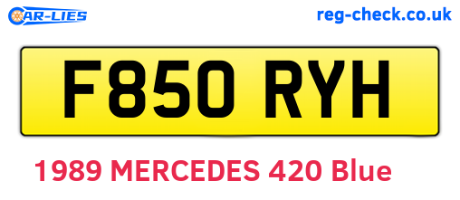 F850RYH are the vehicle registration plates.
