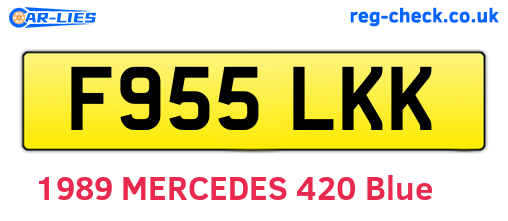F955LKK are the vehicle registration plates.
