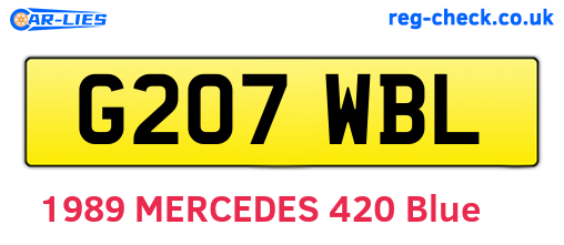 G207WBL are the vehicle registration plates.