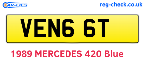 VEN66T are the vehicle registration plates.