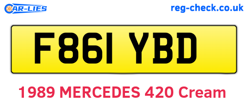 F861YBD are the vehicle registration plates.