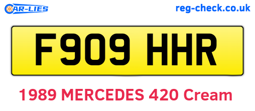 F909HHR are the vehicle registration plates.