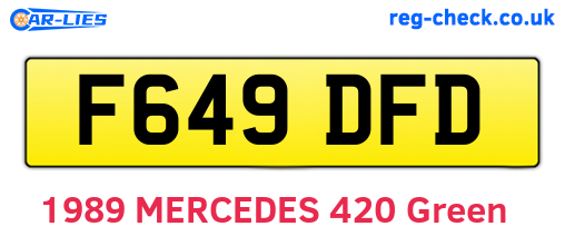 F649DFD are the vehicle registration plates.