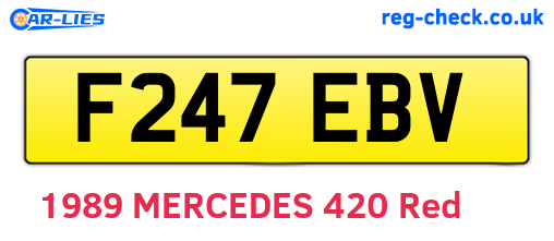 F247EBV are the vehicle registration plates.