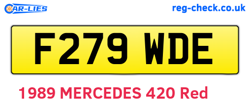 F279WDE are the vehicle registration plates.