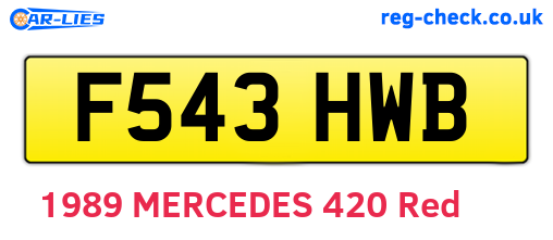 F543HWB are the vehicle registration plates.