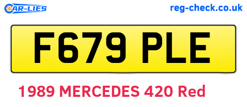 F679PLE are the vehicle registration plates.