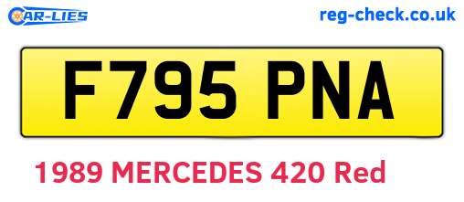 F795PNA are the vehicle registration plates.