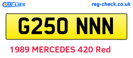 G250NNN are the vehicle registration plates.
