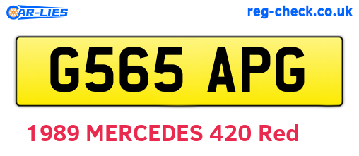 G565APG are the vehicle registration plates.