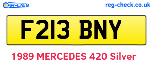 F213BNY are the vehicle registration plates.
