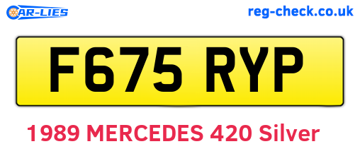 F675RYP are the vehicle registration plates.