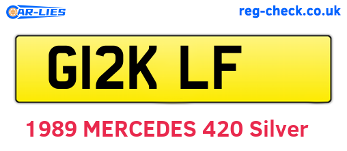 G12KLF are the vehicle registration plates.