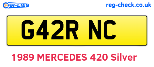 G42RNC are the vehicle registration plates.