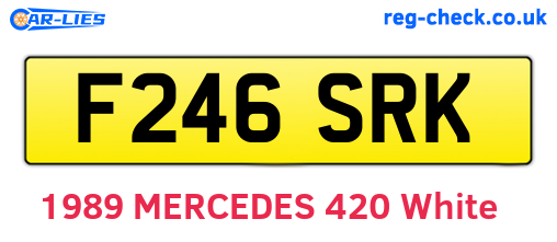 F246SRK are the vehicle registration plates.