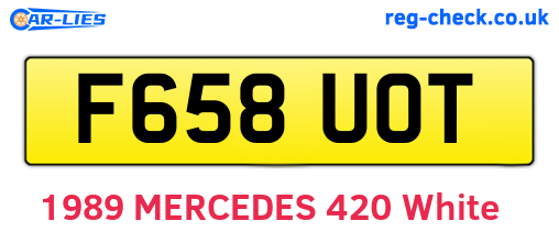 F658UOT are the vehicle registration plates.
