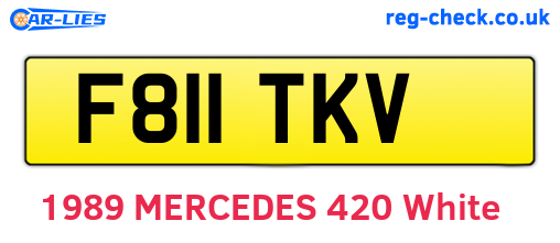 F811TKV are the vehicle registration plates.