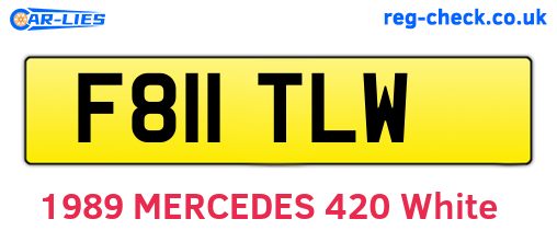 F811TLW are the vehicle registration plates.