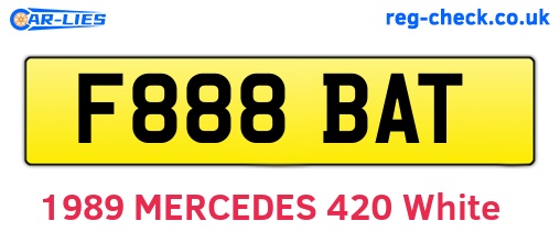 F888BAT are the vehicle registration plates.