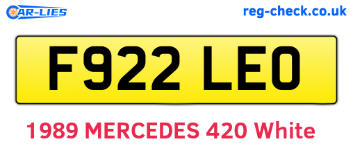 F922LEO are the vehicle registration plates.