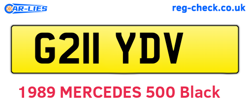 G211YDV are the vehicle registration plates.
