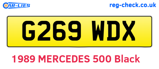 G269WDX are the vehicle registration plates.