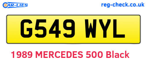 G549WYL are the vehicle registration plates.
