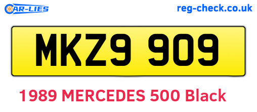 MKZ9909 are the vehicle registration plates.