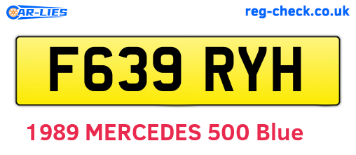 F639RYH are the vehicle registration plates.
