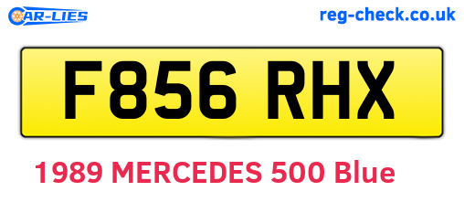 F856RHX are the vehicle registration plates.